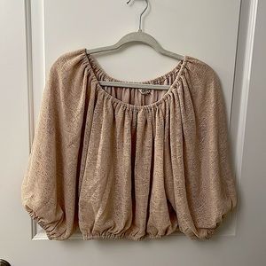 Lena Boho Gathered Full Sleeve Crop Top